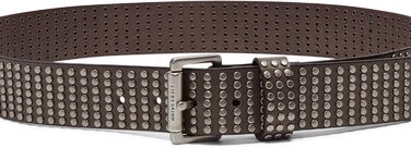 Жіночий шкіряний ремінь Liebeskind 38 мм з заклепками, колір сірий (Stone), 105 см