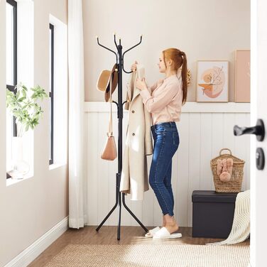 SONGMICS 182 cm Height Wardrobe Rack Stable Metal Clothes Rack Wardrobe, White, RCR19W (49 x 49 x 182H cm, Black)