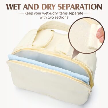 Чоловіча та жіноча дорожня косметичка Axcone, велика, широка, для подорожей, органайзер для макіяжу та косметики, ручна сумка, косметичка для ручної поклажі (Beige)