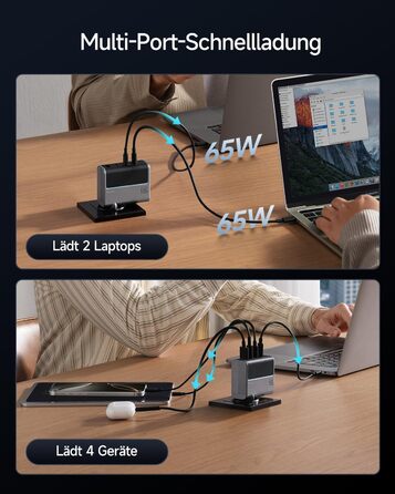 Зарядний пристрій CUKTECH 140W USB-C з кабелем, PD Fast Charger 4-port для ноутбука, MacBook, iPad, Samsung Galaxy, iPhone, Steam Deck
