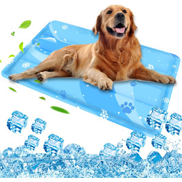 Охолоджуючий килимок для собак та котів з нетоксичного гелю, самоохолоджуючий, зносостійкий, блакитний, 50*90 см