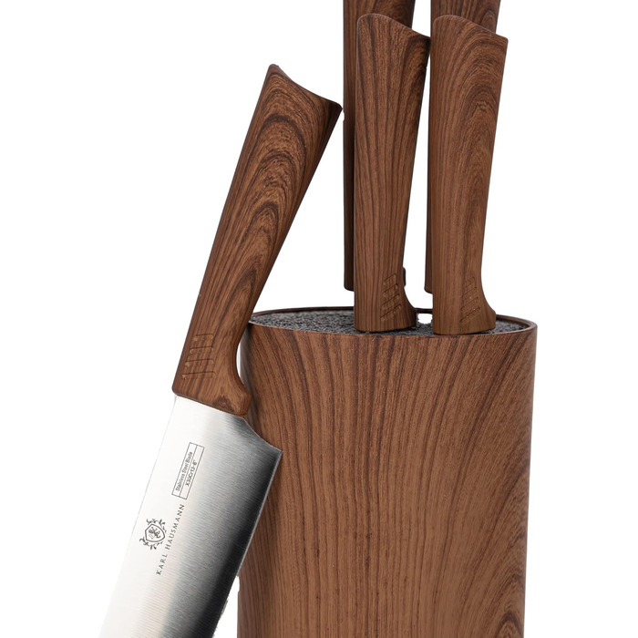 Набір ножів Karl Hausmann 5 предметів: ніжний блок, кухонні ножі з нержавіючої сталі (колір: коричневий)