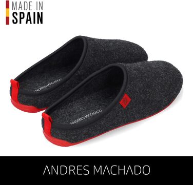 Тапочки Andrés Machado Unisex Dynamic, 44 EU, Чорний/Червоний