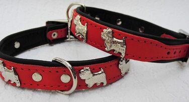 Льорочок для собак Westie, шкіряний, обхват шиї 30-36 см, червоний, новий