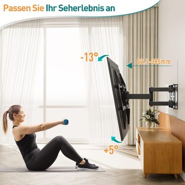 Настінна кріплення для телевізора ELIVED EV015 - 37-84 дюймів, LED, LCD, OLED, Plasma, рухливе, до 45кг, VESA 600x400 мм