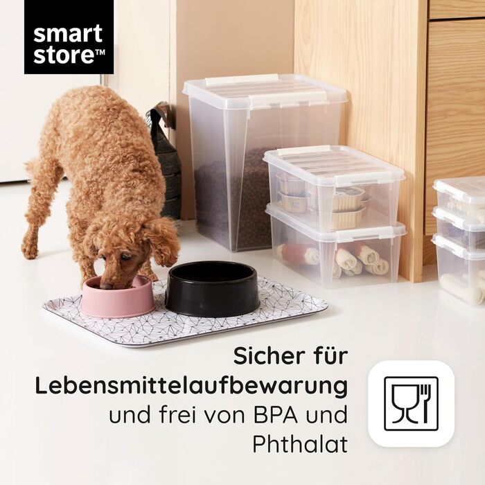 SmartStore - 10x Storage Box with Lid Classic 7.5L (40x30x11cm) | Stackable Box with Lid | Food-Safe Plastic Box | Plastic Box with Lid & Reinforced Corners | 10 Year Warranty