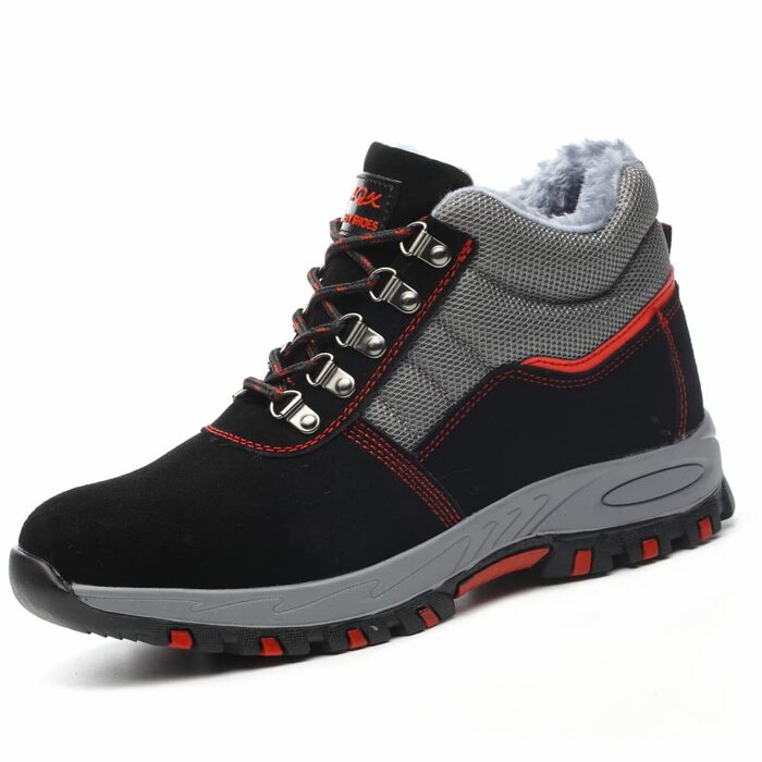 Зимові робочі черевики для чоловіків та жінок, захисні черевики S3, легкі, теплі, з металевим підноском, чорні, розмір 35-48