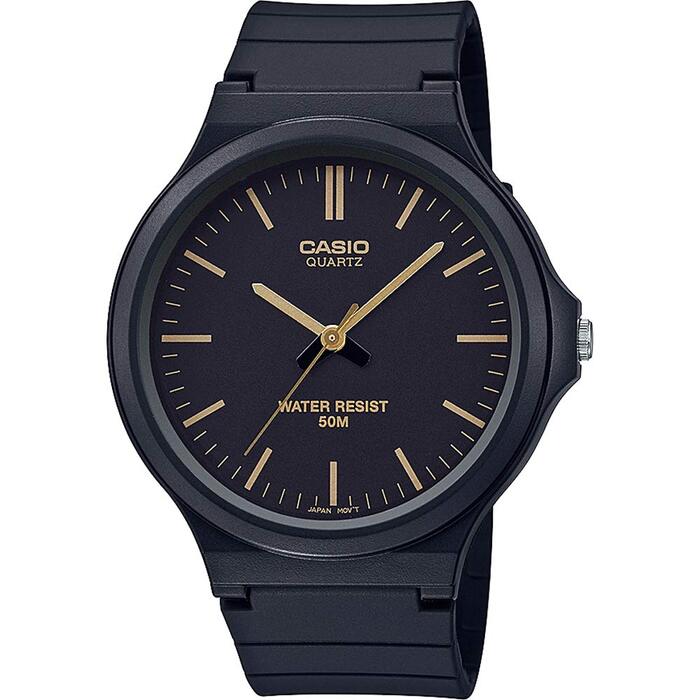 Годинник Casio Collection на зап'ястя, кварцовий, унісекс, з ремінком з Харчу, чорний/золотий