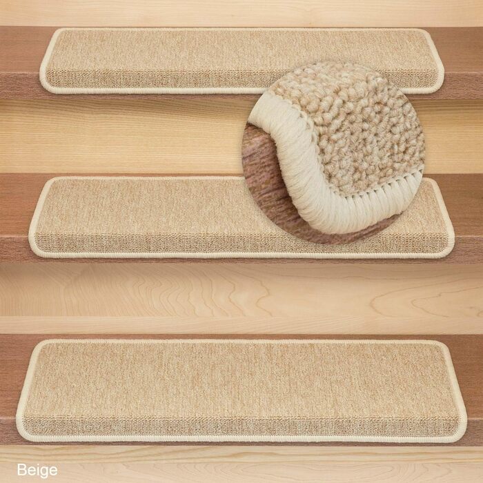 Ступінчасті килимки Kettelservice-Metzker Monza прямокутної форми - різні комплекти та кольори - бежевий, 14 штук