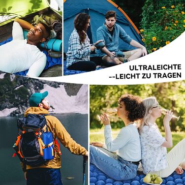 Isomatte Zodight Isomatte Outdoor - самонадувна туристична матрац для кемпінгу, 200см, блакитна