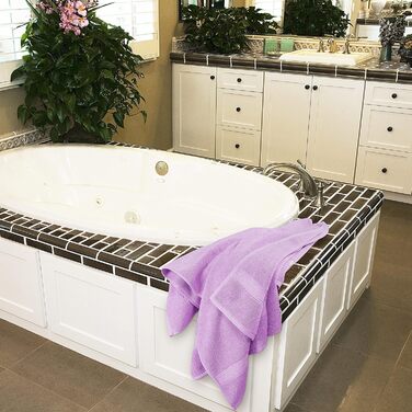 Рушники для ванни Utopia Towels, набір 4 шт, лаванда, 100% бавовна, 600 г/м², швидковисихаючі, м'які, дуже вбираючі, для щоденного використання