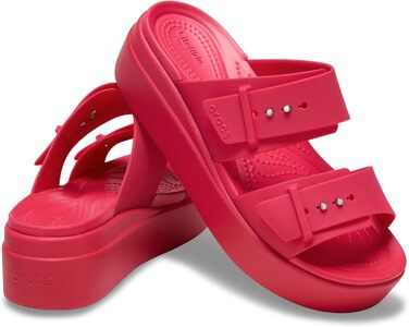 Crocs Brooklyn Buckle Wedge – Стильні босоніжки на танкетці, колір Digital Raspberry (33 EU)
