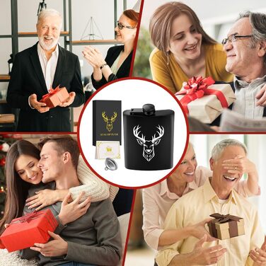 Фляга туристична 237мл з нержавіючої сталі, з воронкою та листівкою, у подарунковій коробці, для кемпінгу, піших прогулянок та активного відпочинку (дизайн 