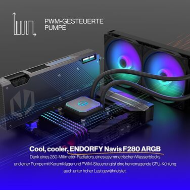 ENDORFY Navis F280 ARGB - Система водяного охолодження CPU, 280 мм, з RGB підсвічуванням
