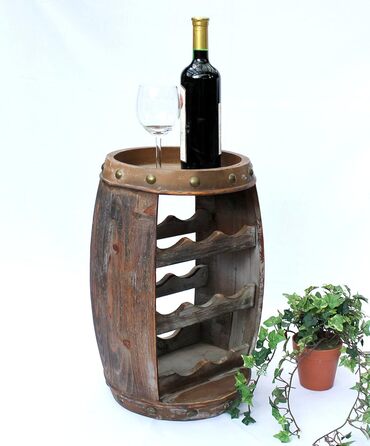 DanDiBo Wine Rack Wood Small Barrel Wine Barrel 1555 Bottle Holder Bottle Shelf 50 cm Shelf Barrel Wood Barrel