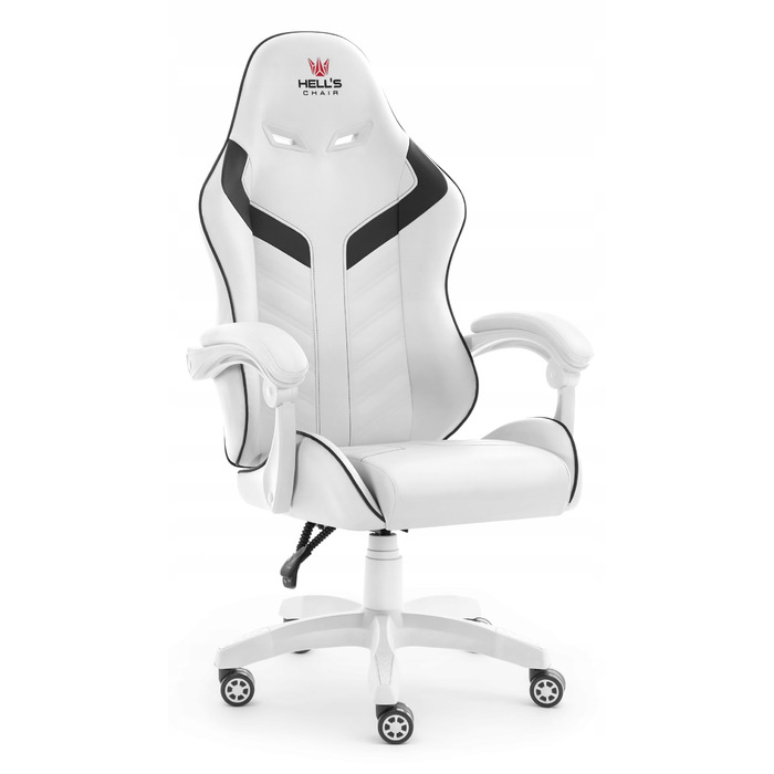 Ігрове офісне крісло Hell's Chair HC-1007 2.0 White, екошкіра