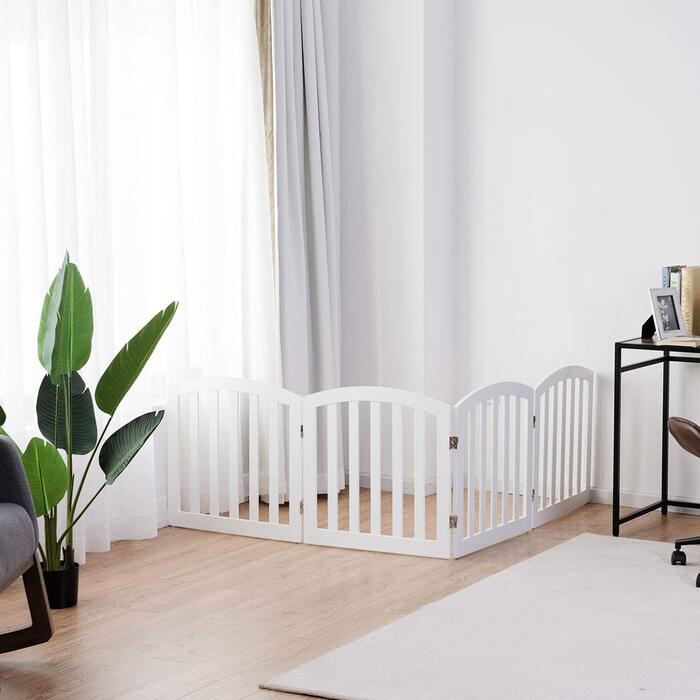 Захисне ґратка для собак та дітей Costway (4 панелі, білий) - 61 x 246 см