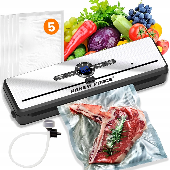 Потужний автоматичний вакууматор для продуктів + набір фольги (пакувальна машина)