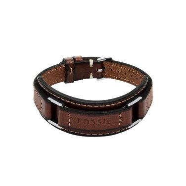 Чоловічий шкіряний ремінець Fossil з пряжкою, колір кава
