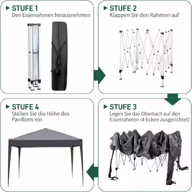 3x3m Gazebo, Pop-up Folding Gazebo, Waterproof, Winterproof, Adjustable Height, UV Protection 50+, Steel Frame, for Garden, Party, Camping, Outdoor, with 4 Side Panels, Dark Grey