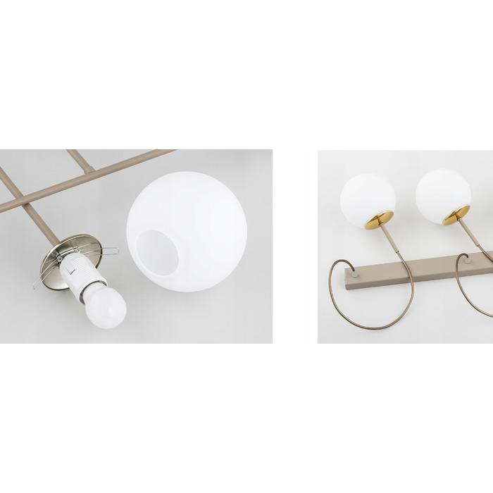 Стельовий світильник Milo Ecru бежевий, металевий, на 4 цоколі E27, 28x70 см