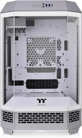 Thermaltake The Tower 300 Bumblebee: Корпус ПК Micro Tower (Micro-ATX/mini-ITX) з вертикальним дизайном та 3 скляними панелями | 2x140мм вентилятори PWM | Підтримка радіатора до 420мм