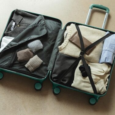 Набір валіз NUMADA 4 шт. Upfly T10 ABS: ручна, середня та велика валіза, косметичка. Міцний набір валіз з ABS пластику 55x40x20, 60L, 78L