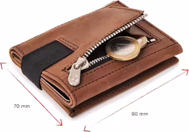 Чоловічий шкіряний гаманець DONBOLSO Slim з монетницею, RFID-захист, мінімалістичний кардхолдер, подарункова коробка