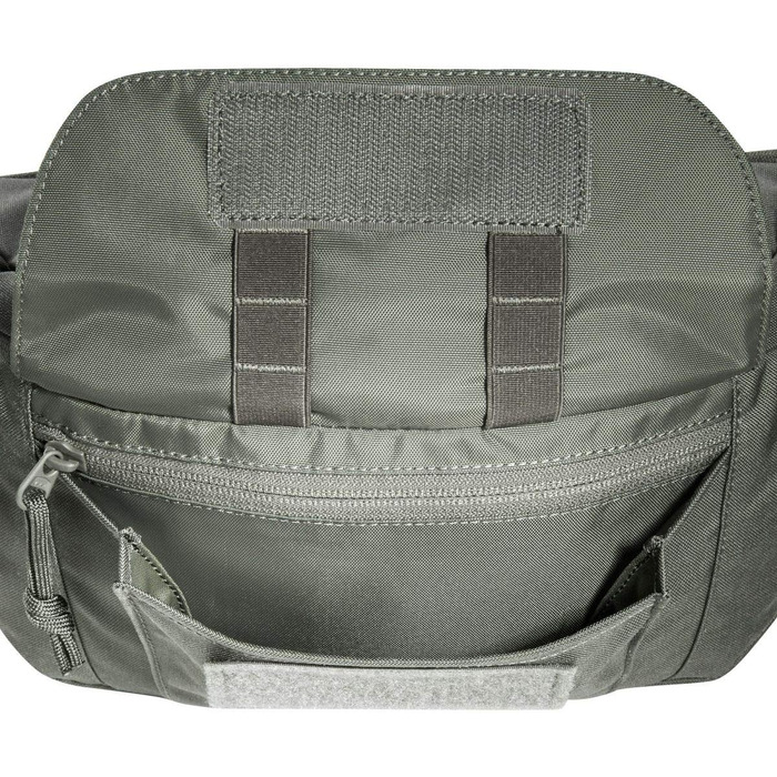 Тактична універсальна поясна сумка Tasmanian Tiger TT Modular Hip Bag II, 5 л, з трьома відділеннями, MOLLE-панеллю, для спорту, туризму, outdoor, стально-сіра/оливкова