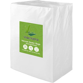 VacYaYa 200 вакуумних пакетів 28x40 см для продуктів, BPA-Free, для вакууматорів і зварювачів плівки, підходить для Sous Vide