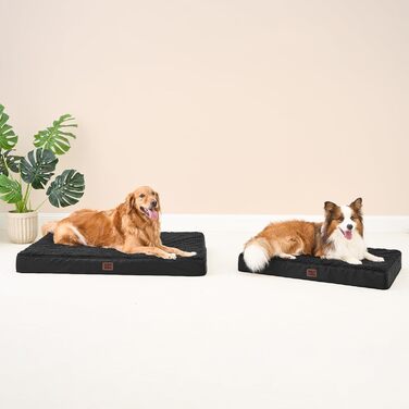 Ортопедичне ліжко для собак середнього розміру EHEYCIGA 89x58x9 см, м'яке, миється, для лежанки, чорне