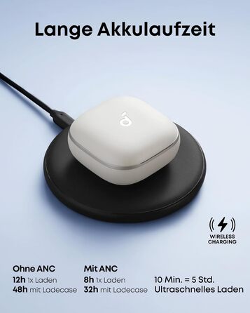 Soundcore Liberty 5 - бездротові навушники з активним шумозаглушенням (ANC), білі