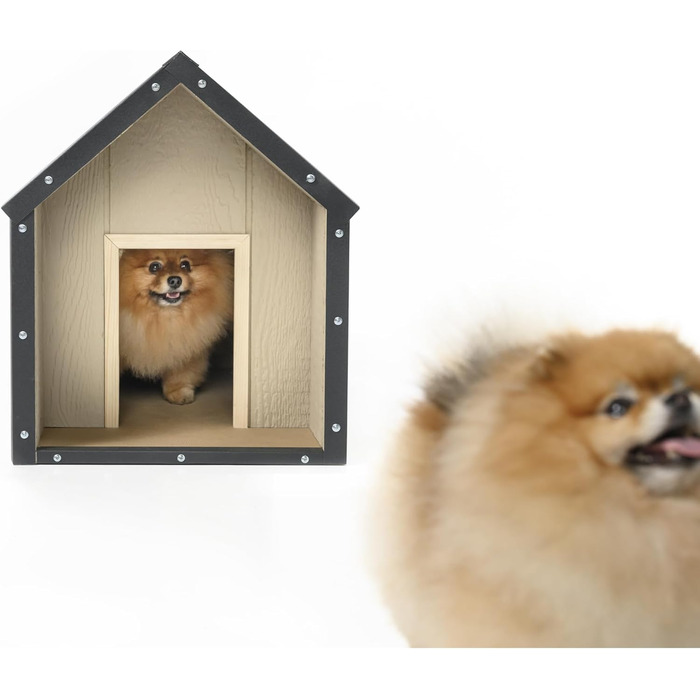 Будка для собак Outdoor, маленькі породи – собачий будиночок з дерева, водостійкий дах 76 x 99 x H80 см, розмір S, Timbela M401-1 розмір M, 76x99xH80cm, натуральне дерево (розмір S, 48x74xH58cm, LP SmartSide дерев'яні панелі)