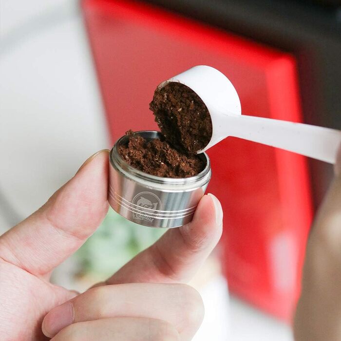 Багаторазова кавова капсула ALLOMN з нержавіючої сталі для K-Fee, Caffitaly, Cafissimo з пластиковою ложкою та щіткою для чищення