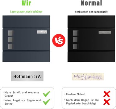 Поштовий ящик Zedelmaier з нержавіючої сталі, персоналізований, настінний, з відділенням для газет, 2 ключі, замок, антрацит 33x31x10 см