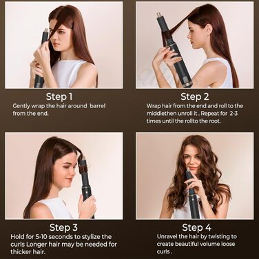 Airstyler 5 в 1: Фен-щітка, плойка, фен для волосся, чорний (1000W)