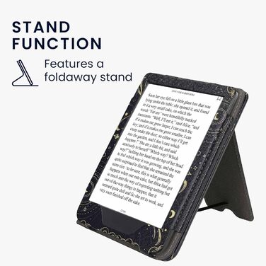 Чохол-книжка kwmobile для Kobo Clara BW/Clara Colour/Tolino Shine (5) / Shine Color з петлею для руки та мотивом бібліотеки (Таро, карти)