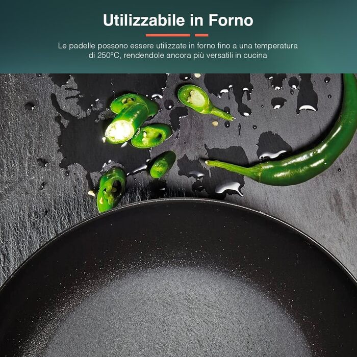 Набір антипригарних сковорідок Avilia (4 шт., 16-28 см) з покриттям AM Salus Hard System, ізольовані ручки, Made in Italy