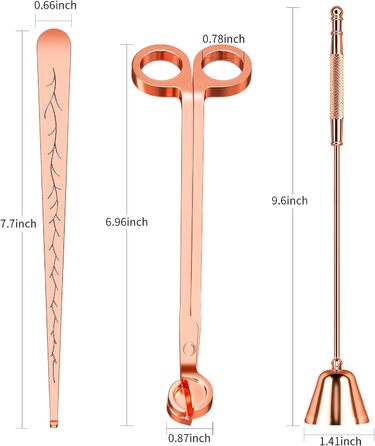 Candle Snuffer and Wick Trimmer Accessory Set (Rose Gold)
