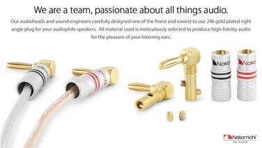 Навушникові роз'єми Nakamichi 24K позолота, 12-18 AWG, 4 мм, для динаміків, підсилювачів, Hi-Fi, AV Receiver, Stereo, домашній кінотеатр, аудіокабель, 4 шт. (2 пари)