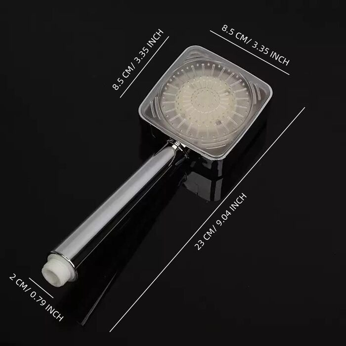JINYOMFLY LED Shower Head with Lights, Shower Head with LED Lighting, 15CM Shower Head Color Changing, 3 Shower Modes Shower Sprinkler Light, Shower Head Light with Liquid Silicone Nozzle (Square)