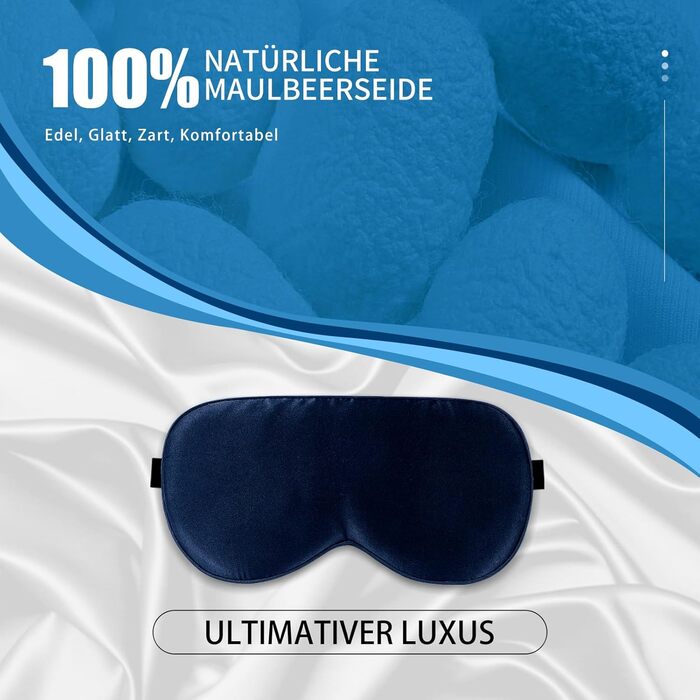Шовкова маска для сну Aosun Luxus, 100% шовк 22 momme, для жінок та чоловіків, ідеальна для розслаблення та здорового сну, подарунок на Різдво, День народження