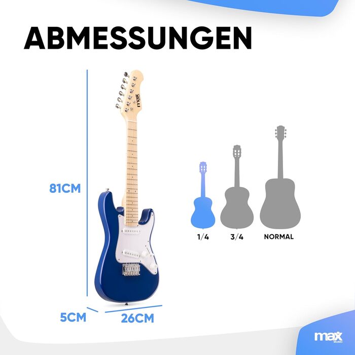 Електрогітара Max GigKit: Комплект для початківців (4/4, 40 Вт, блакитний)