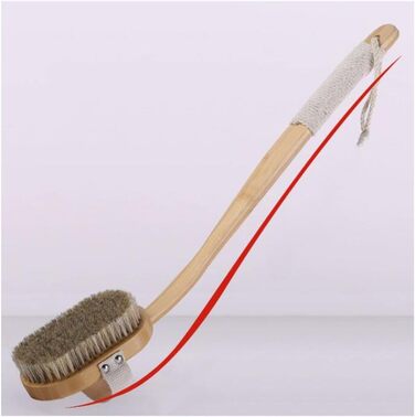 Horsehair body brushes for women, bamboo bath brushes with long handles, back scrubbers for the shower, bath accessories for men