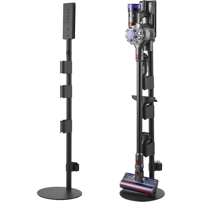 Підставка для пилососа VEVOR 126 см, сумісна з Dyson G5 V15 V12 V11 V10 V8 V7 V6, з аксесуарами, 6 гачків, антиковзаючі ніжки, срібна