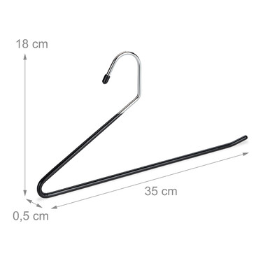Relaxdays Set of black trouser hangers, non-slip