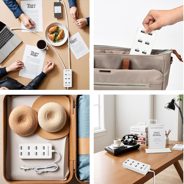 USB-зарядний пристрій 20 портів, портативна станція швидкої зарядки для iPhone, iPad, Samsung, Google, Xiaomi, Huawei та інших пристроїв