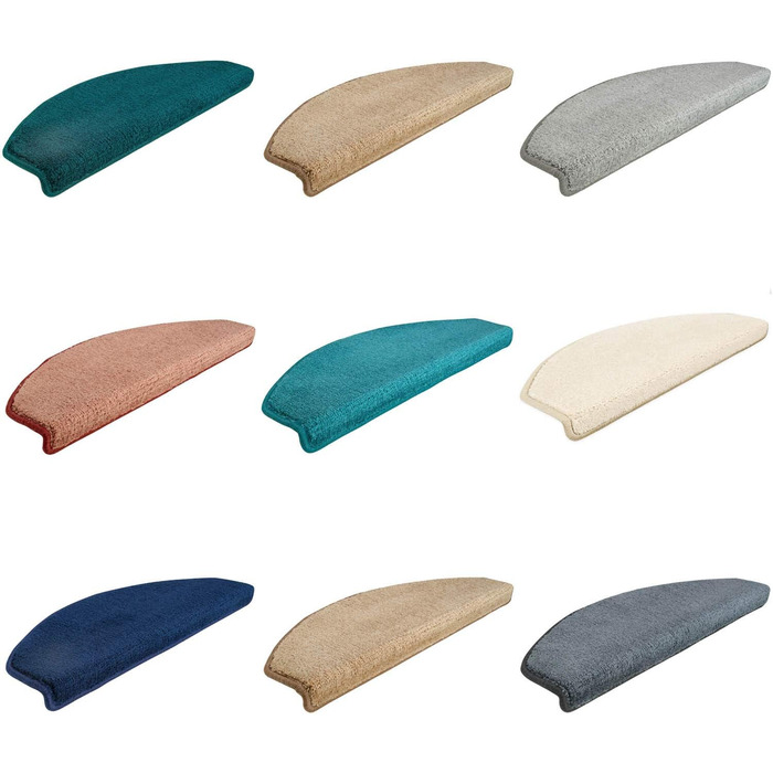 Ступеневі килимки Kettelservice-Metzker Sweet I М'які килимки на сходинки, напівкруглі, кремового кольору, 15 шт.