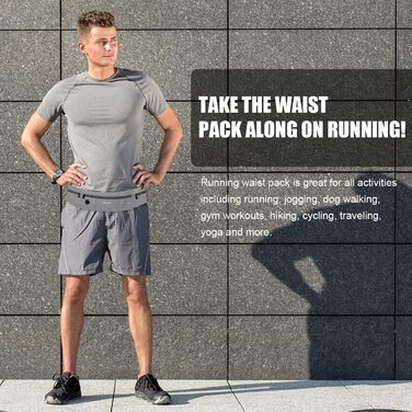 Сумка на пояс Haissky для бігу та спорту: чорна/сіра, для телефону до 6.9 дюймів