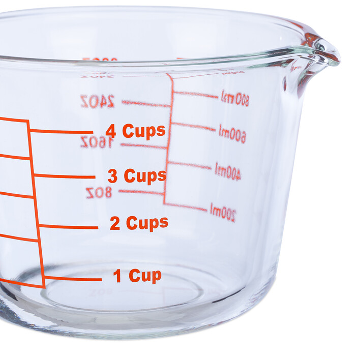 Relaxdays 1-Liter Glass Measuring Cup